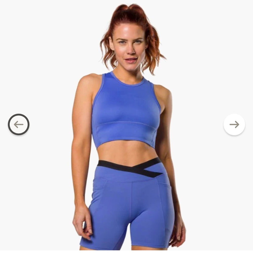 Nathan Interval Crop Top in Baja Purple Size XS Vibrant Blue Crop Top